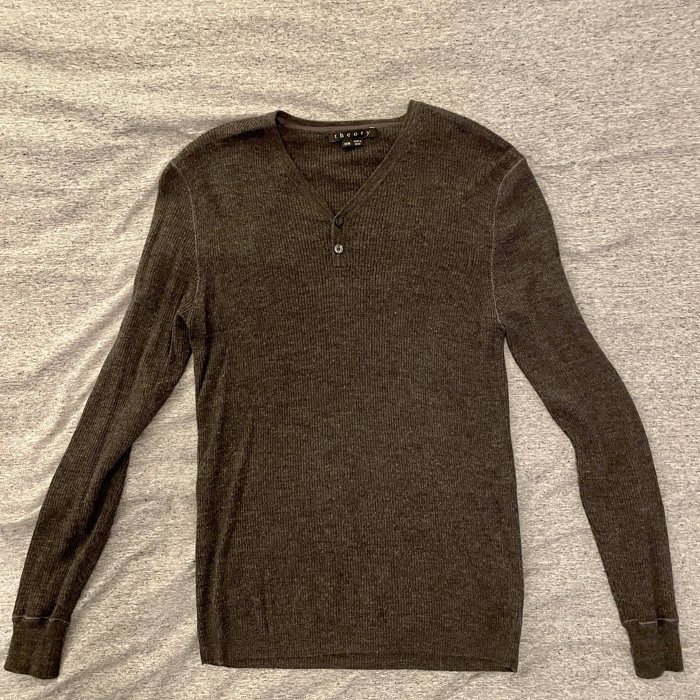 theory merino wool henley sweater